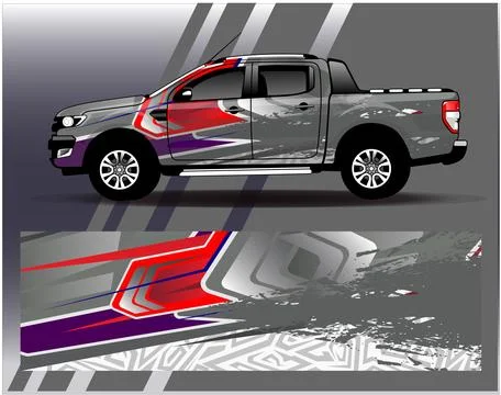 Car wrap design vector.Graphic abstract stripe racing background designs Stock Illustration