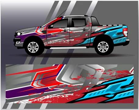 Car wrap design vector.Graphic abstract stripe racing background designs Stock Illustration