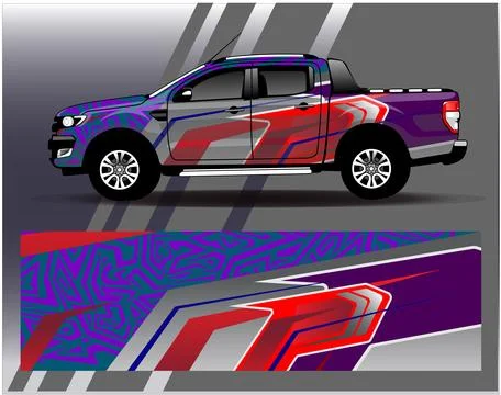 Car wrap design vector.Graphic abstract stripe racing background designs Stock Illustration