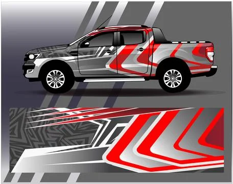 Car wrap design vector.Graphic abstract stripe racing background designs Stock Illustration
