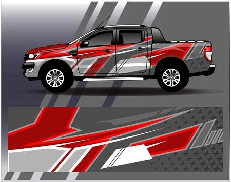 Car wrap design vector.Graphic abstract stripe racing background designs Stock Illustration