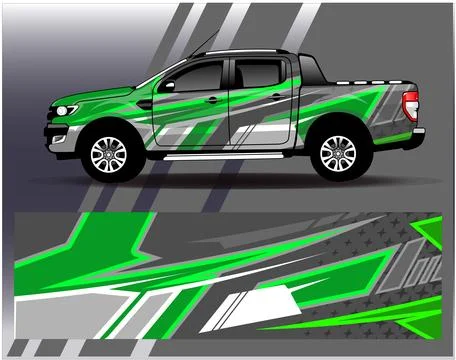Car wrap design vector.Graphic abstract stripe racing background designs Stock Illustration