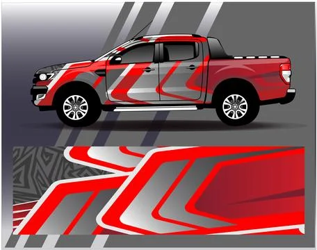 Car wrap design vector.Graphic abstract stripe racing background designs Stock Illustration