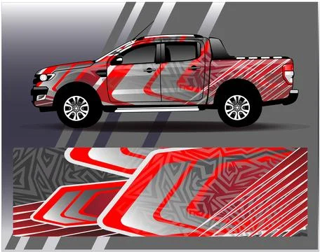 Car wrap design vector.Graphic abstract stripe racing background designs Stock Illustration