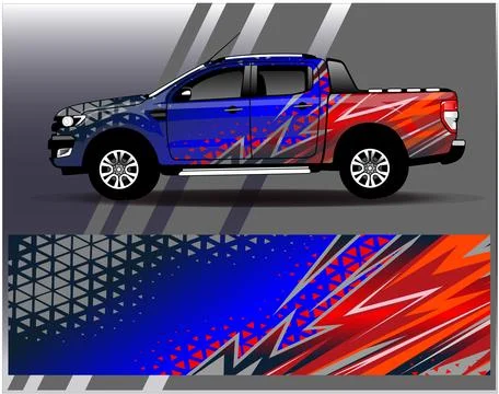 Car wrap design vector.Graphic abstract stripe racing background designs Stock Illustration