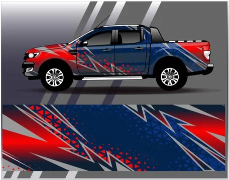 Car wrap design vector.Graphic abstract stripe racing background designs Stock Illustration