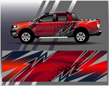 Car wrap design vector.Graphic abstract stripe racing background designs Stock Illustration