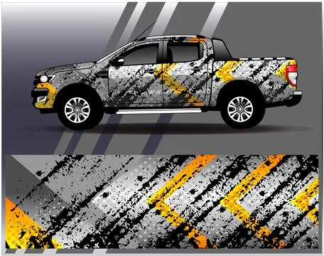 Car wrap design vector.Graphic abstract stripe racing background designs Stock Illustration