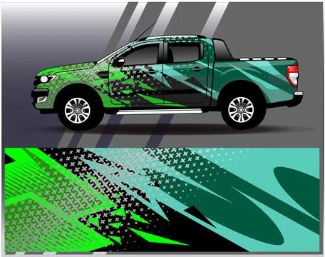 Car wrap design vector.Graphic abstract stripe racing background designs Stock Illustration