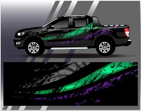 Car wrap design vector.Graphic abstract stripe racing background designs Illustrazione stock