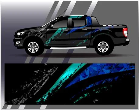 Car wrap design vector.Graphic abstract stripe racing background designs Illustrazione stock