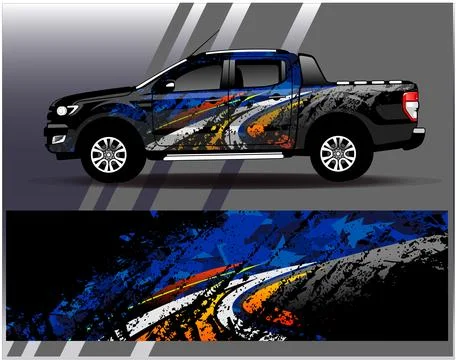 Car wrap design vector.Graphic abstract stripe racing background designs Illustrazione stock