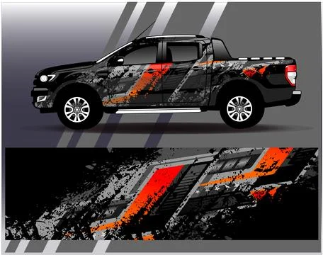 Car wrap design vector.Graphic abstract stripe racing background designs Illustrazione stock