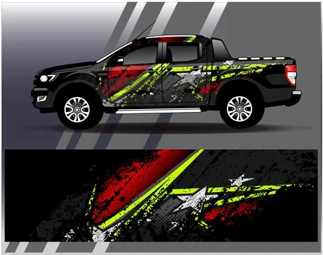 Car wrap design vector.Graphic abstract stripe racing background designs Stock Illustration