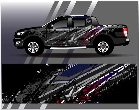 Car wrap design vector.Graphic abstract stripe racing background designs Stock Illustration