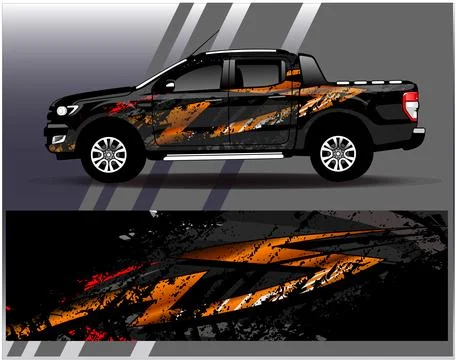 Car wrap design vector.Graphic abstract stripe racing background designs Illustrazione stock