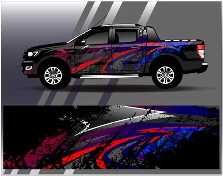 Car wrap design vector.Graphic abstract stripe racing background designs Stock Illustration