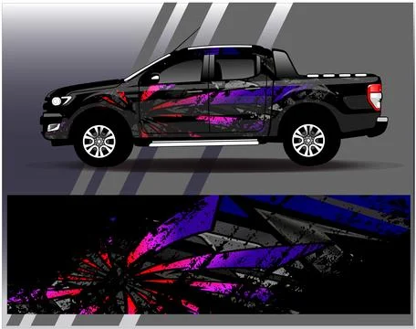 Car wrap design vector.Graphic abstract stripe racing background designs Stock Illustration