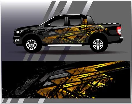 Car wrap design vector.Graphic abstract stripe racing background designs Stock Illustration