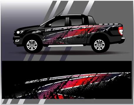 Car wrap design vector.Graphic abstract stripe racing background designs Stock Illustration