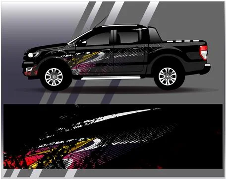 Car wrap design vector.Graphic abstract stripe racing background designs Stock Illustration