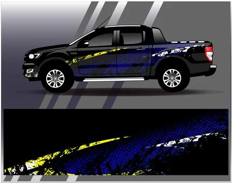 Car wrap design vector.Graphic abstract stripe racing background designs Illustrazione stock