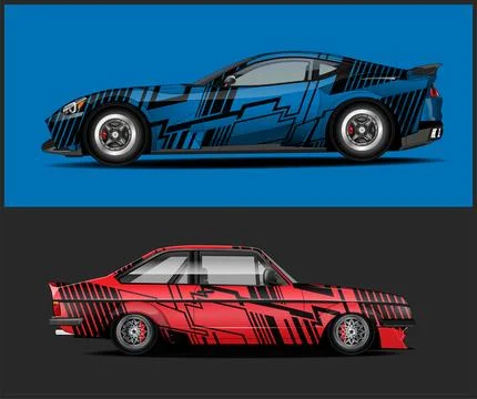 Car wrap designs for wrap vehicles race cars Stock Illustration