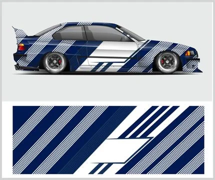 Car wrap illustration for vehicle vinyl branding Stock Illustration