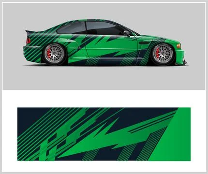 Car wrap illustration for vehicle vinyl branding Stock Illustration