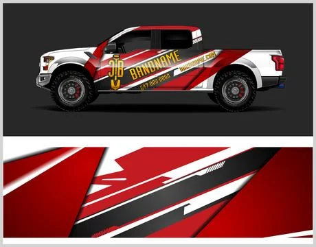 Car wrap illustration for vehicle vinyl branding Stock Illustration