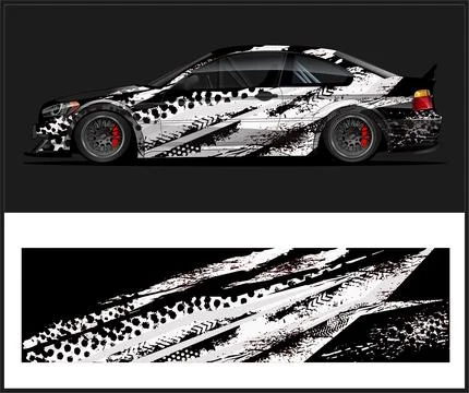 Car wrap kit Vector and car vinyl wrap Stock Illustration