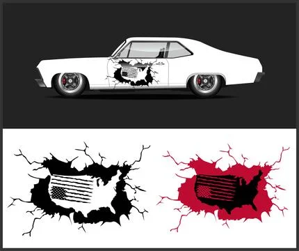 Car Wrap mockups and best car vinyl wrap design Graphics Stock Illustration