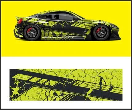Car wrap with Vector 3m vinyl wrap and Vector car mockups Stock-Illustration