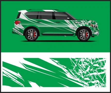 Car wrap with Vector 3m vinyl wrap and Vector car mockups Stock-Illustration