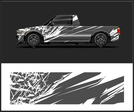 Car wrap with Vector 3m vinyl wrap and Vector car mockups Illustrazione stock