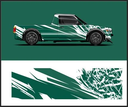 Car wrap with Vector 3m vinyl wrap and Vector car mockups Stock Illustration