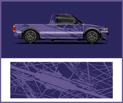 Car wrap with Vector 3m vinyl wrap and Vector car mockups Stock Illustration