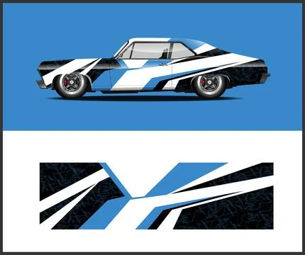 Car wrap with Vector 3m vinyl wrap and Vector car mockups Illustrazione stock