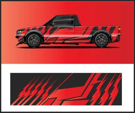 Car wrap with Vector 3m vinyl wrap and Vector car mockups Illustrazione stock