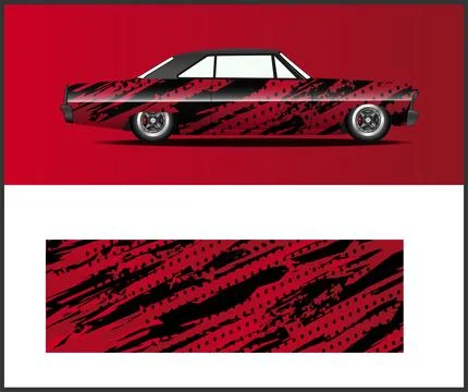 Car wrap with Vector 3m vinyl wrap and Vector car mockups Stock Illustration