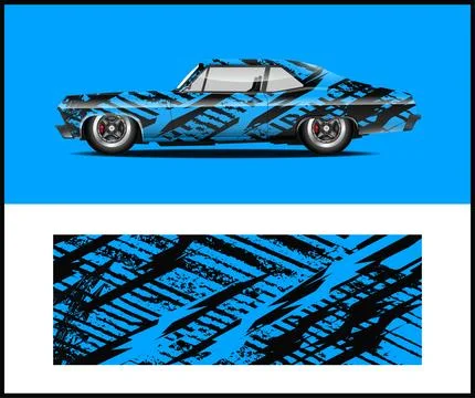 Car wrap with Vector 3m vinyl wrap and Vector car mockups Stock Illustration
