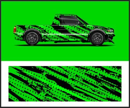 Car wrap with Vector 3m vinyl wrap and Vector car mockups Stock Illustration