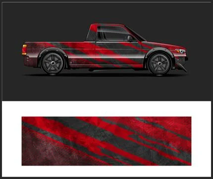 Car wrap with Vector 3m vinyl wrap and Vector car mockups Stock Illustration