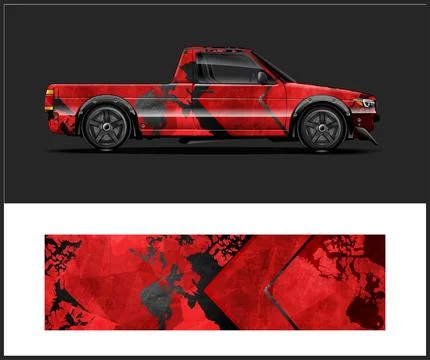 Car wrap with Vector 3m vinyl wrap and Vector car mockups Stock Illustration