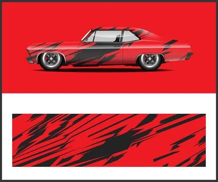 Car wrap with Vector 3m vinyl wrap and Vector car mockups イラスト素材