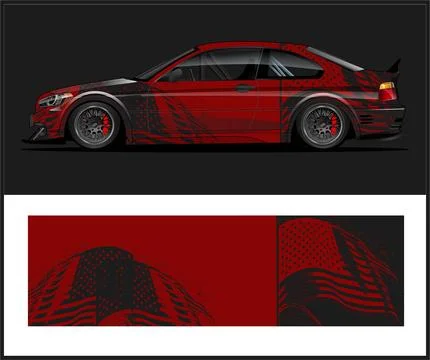 Car wrap with Vector 3m vinyl wrap and Vector car mockups Stock-Illustration