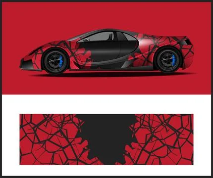 Car wrap with Vector 3m vinyl wrap and Vector car mockups イラスト素材