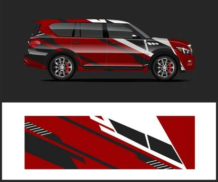 Car wrap with Vector 3m vinyl wrap and Vector car mockups Stock Illustration
