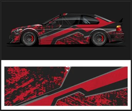 Car wrap with Vector 3m vinyl wrap and Vector car mockups イラスト素材