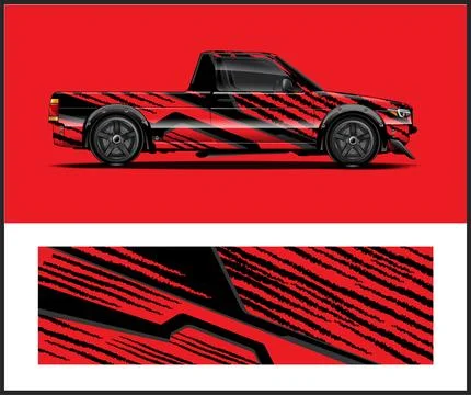 Car wrap with Vector 3m vinyl wrap and Vector car mockups Stock Illustration